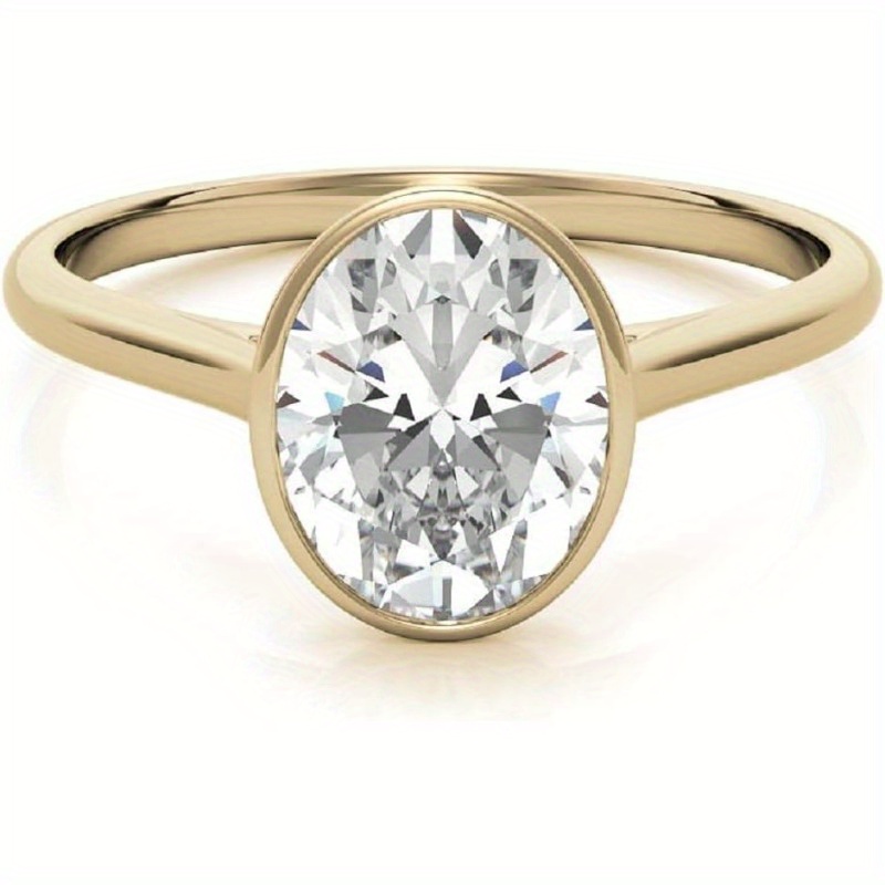 Women's 3 Carat Oval Cut Lab Moissanite Bridal Ring